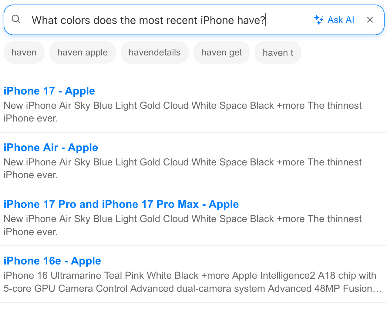 IndexFox Search Results Demo